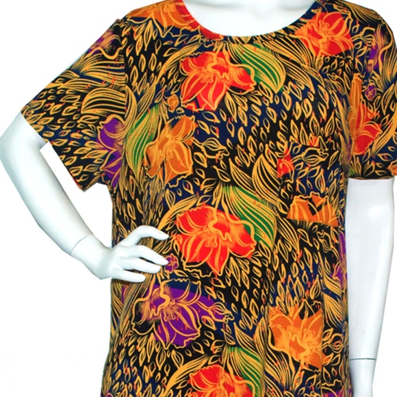 LuLaRoe Dresses & Skirts - luluRoe Carly Plus Bright Orange Flowery Dress